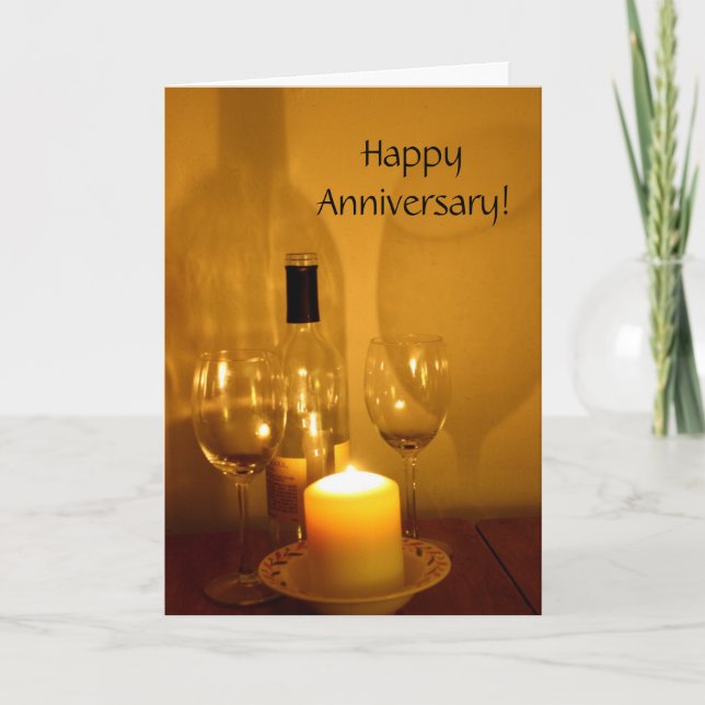 Carte d'anniversaire de mariage Verres à vin (Devant)