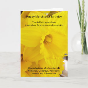 Carte d'anniversaire de mars