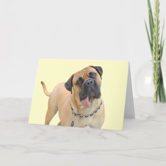 Carte d'anniversaire de mastiff par le foyer pour (Devant)