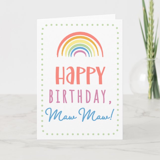 Carte d'anniversaire de Maw Maw (Devant)