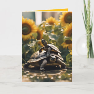Carte d'anniversaire de meilleurs amis tortues et 