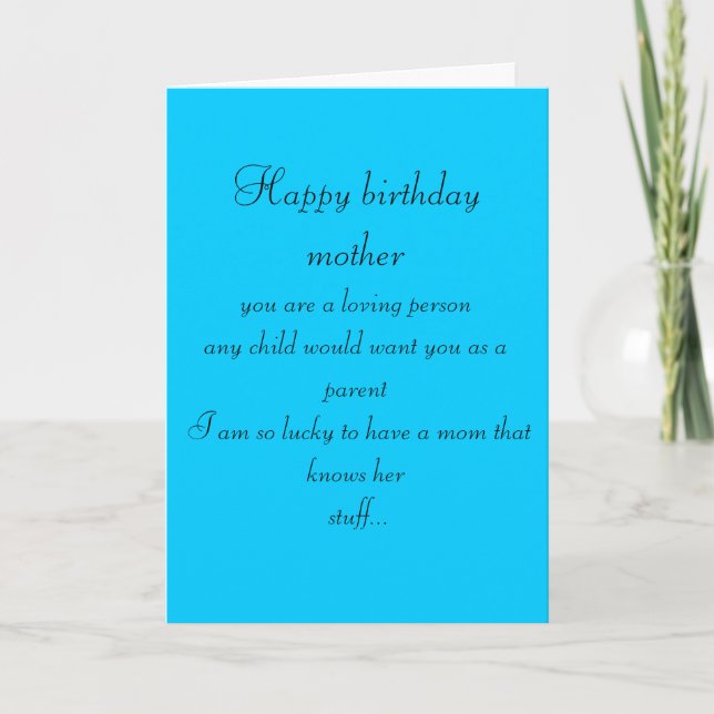CARTE D'ANNIVERSAIRE DE MÈRE (Devant)