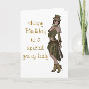 Carte d'anniversaire de mode de Steampunk pour la