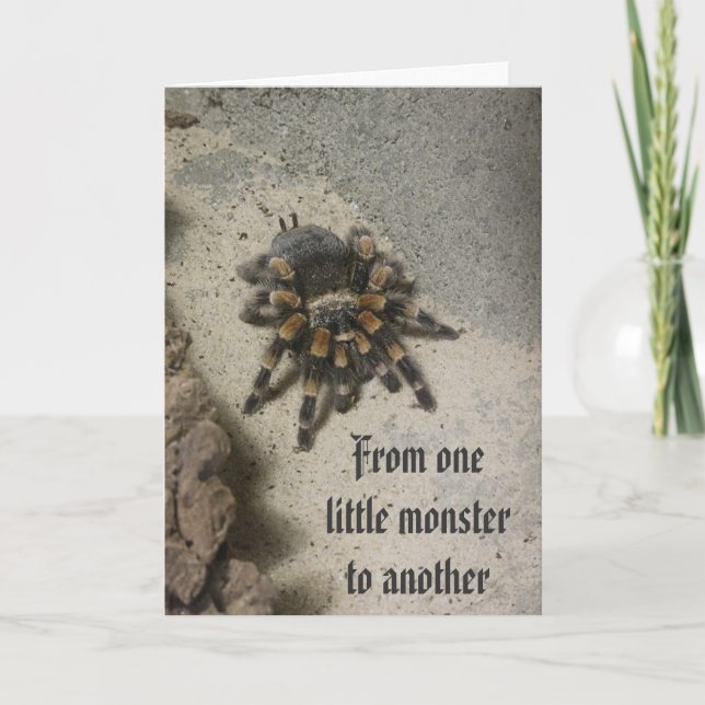 Carte d'anniversaire de monstre de tarentule (Devant)