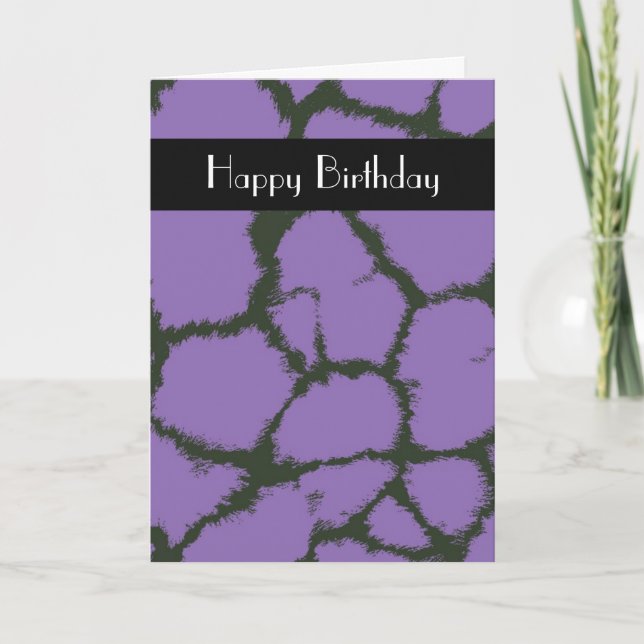 Carte d'anniversaire de Motif de fourrure violette (Devant)