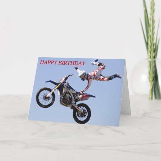 Carte D Anniversaire De Motocross Zazzle Ca