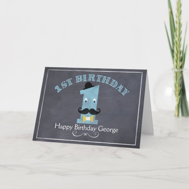 Carte d'anniversaire de moustache de tableau de (Devant)