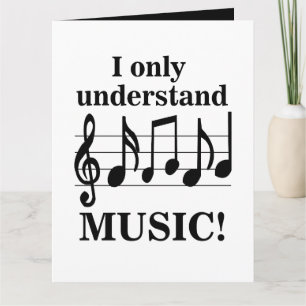 Carte d'anniversaire de musicien avec notes de mus