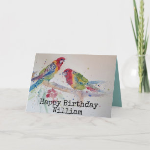Carte d'anniversaire de naissance de deux Rosella