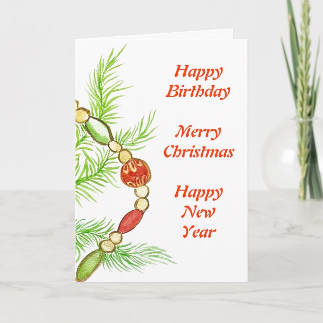 Carte d'anniversaire de Noël (Devant)