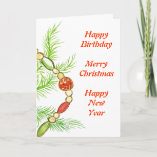 Carte d'anniversaire de Noël