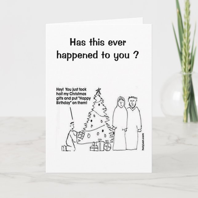Carte d'anniversaire de Noël amusante (Devant)