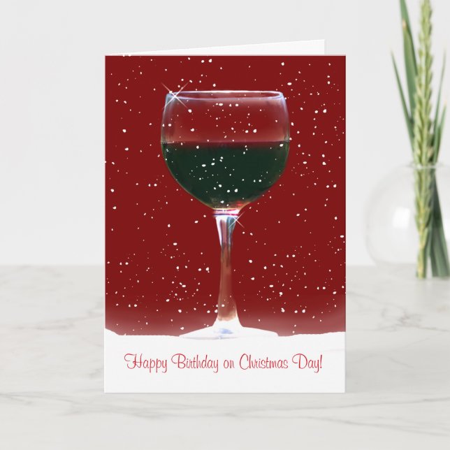 Carte d'anniversaire de Noël du vin (Devant)