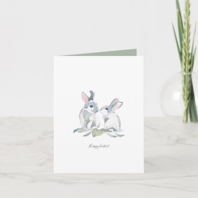 Carte d'anniversaire de Pâques Bunny Aquarelle (Devant)