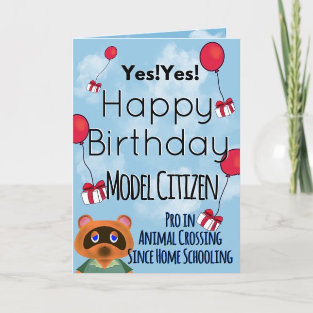 Carte d'anniversaire de passage d'animaux (Devant)