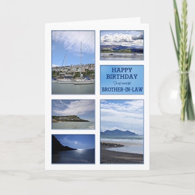 Carte d'anniversaire de paysages marins pour le (Devant)