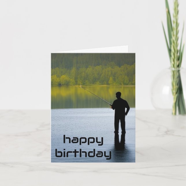 carte d'anniversaire de pêche (Devant)