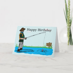 Carte d'anniversaire de pêche