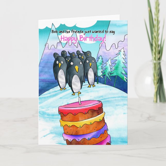 Carte d'anniversaire de Penguin (Devant)
