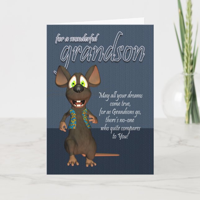 Carte d'anniversaire de petit-fils - avec la (Devant)