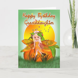 Carte d'anniversaire de petite-fille - fée