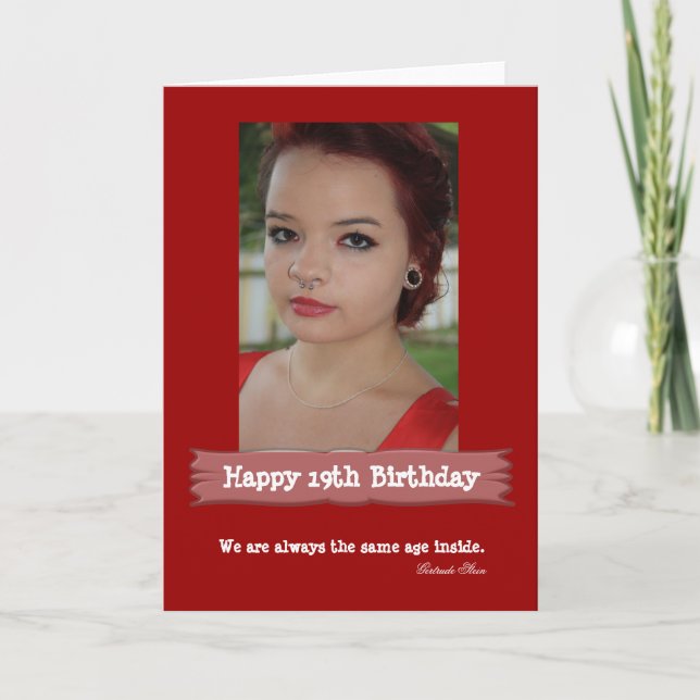 Carte d'anniversaire de photo d'âge (Devant)