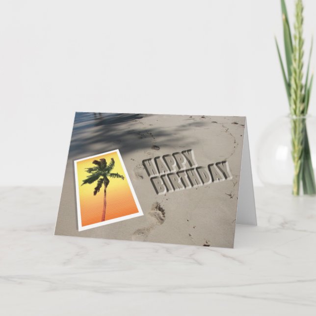 Carte d'anniversaire de plage (Devant)
