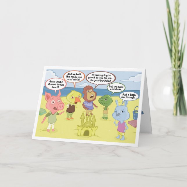Carte d'anniversaire de plage de Jabloo (Devant)
