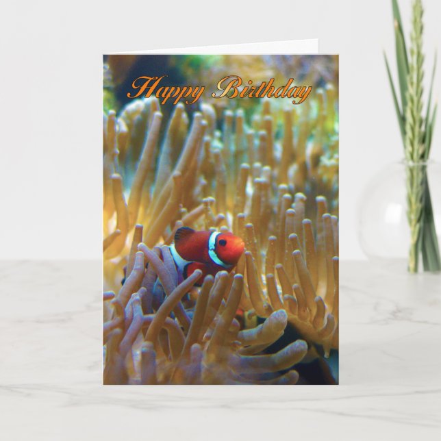Carte d'anniversaire de poisson clown - Carte phot (Devant)