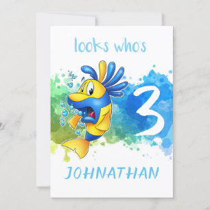 Carte d'anniversaire de poisson mignonne