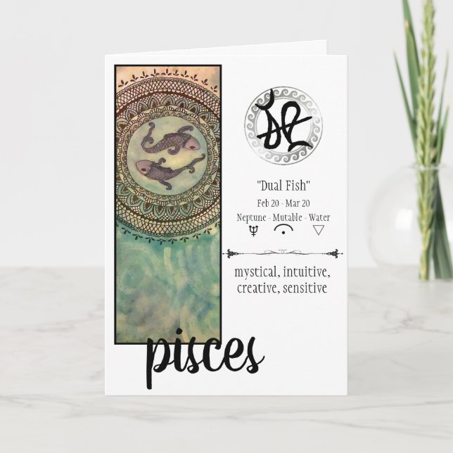 Carte d'anniversaire de Poissons (Devant)