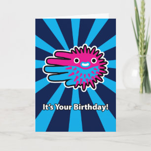 Carte d'anniversaire de poissons de décolleur de