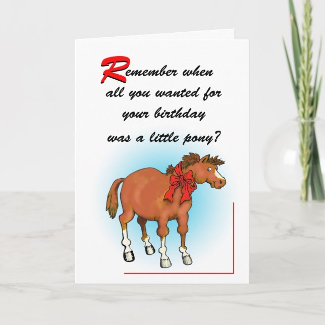 Carte d'anniversaire de poney (Devant)