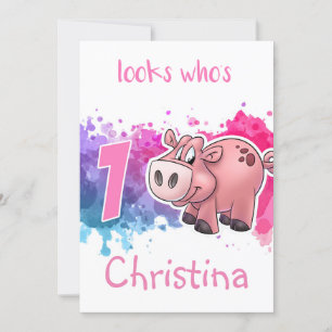 Carte d'anniversaire de porc