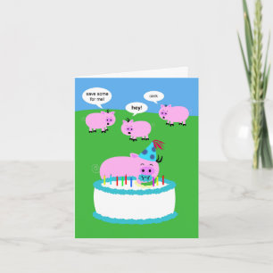 Carte d'anniversaire de porc