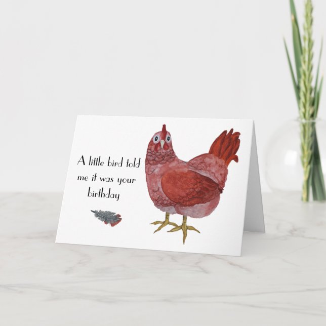 Carte d'anniversaire de poulet (Devant)
