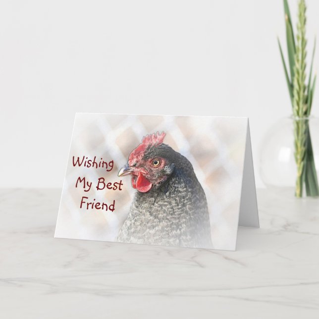 Carte d'anniversaire de poulet de meilleur ami (Devant)