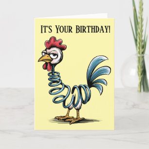 Carte d'anniversaire de poulet de printemps mignon