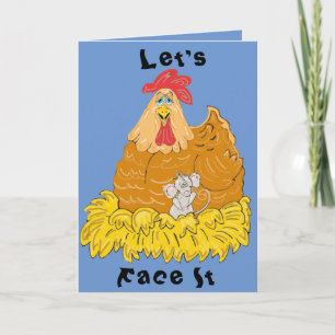 Carte d'anniversaire de poulet et de souris de