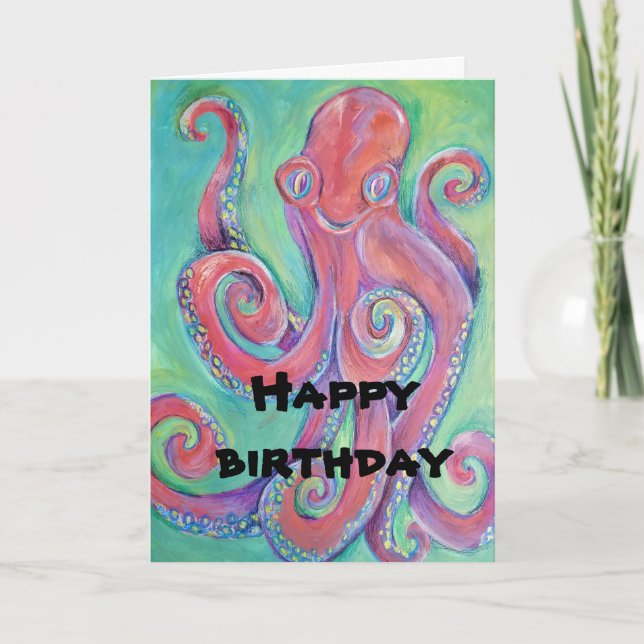 carte d'anniversaire de poulpe (Devant)