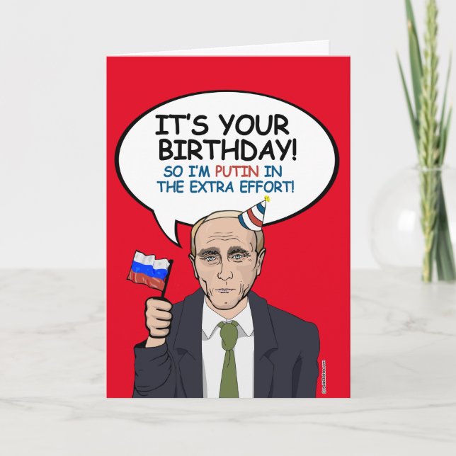 Carte d'anniversaire de Poutine - Je suis Poutine  (Devant)