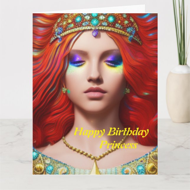 Carte d'anniversaire de princesse (Devant)