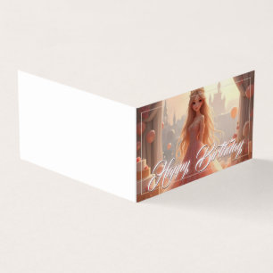 Carte d'anniversaire de princesse en rose