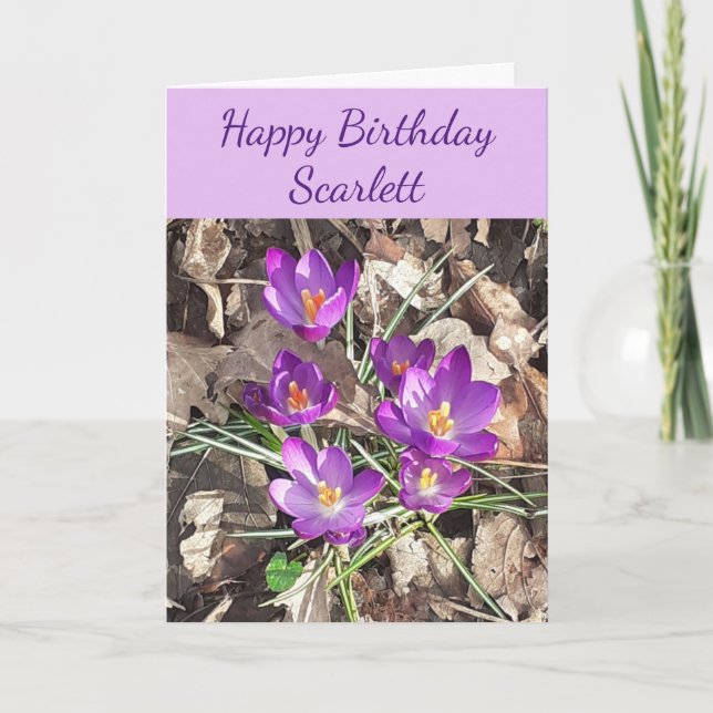 Carte d'anniversaire de Purple Crocus (Devant)