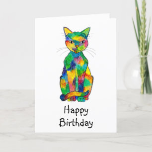 Carte d'anniversaire de Rainbow Cat