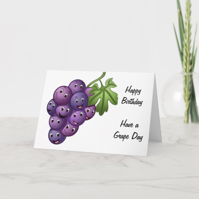 Carte d'anniversaire de raisin amusant (Devant)
