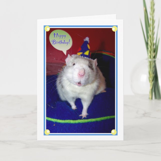 Carte d'anniversaire de rat (Devant)