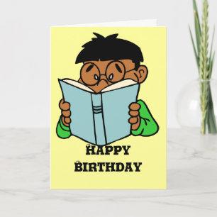 Carte d'anniversaire de rat de bibliothèque