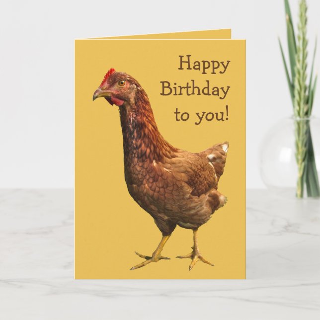 Carte d'anniversaire de Rhode Island Red Hen Chick (Devant)