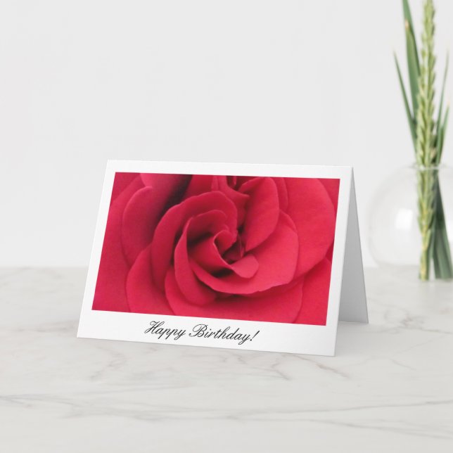 Carte d'anniversaire de rose rouge (Devant)